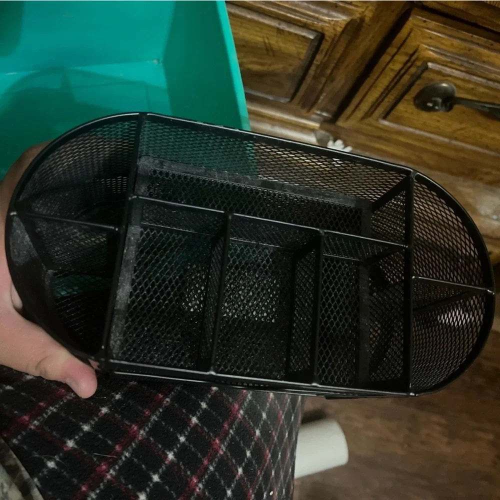 Black desk organizer
